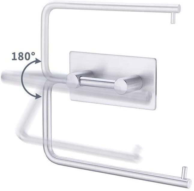 KES Toilet Roll Holder Self Adhesive Toilet Tissue Paper Dispenser Stick on Bathroom SUS 304 Stainless Steel Wall Mounted Brushed Finish - Image 3