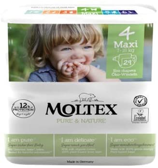 Ontex Moltex Pure & Nature Maxi, Size 4, Pack of 29, White, Size 4 (Pack of 29)