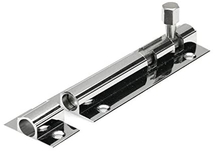 Merriway BH05821 Surface Slip Chrome Door Bolts, 100 mm (4 inch), silver