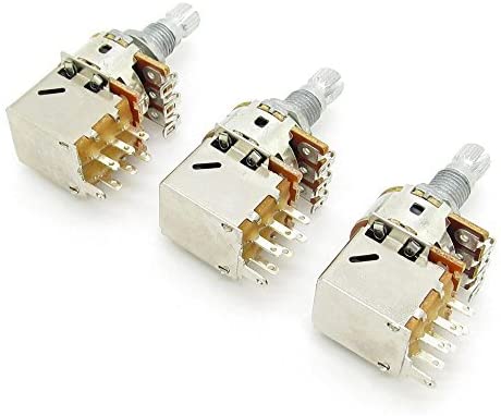 Pxyelec A500K Push Pull Potentionmeter Volume Tone Switch Pots Shaft 18mm for Guitar Bass Volume/Tone Controls Pack of 3 - Image 3