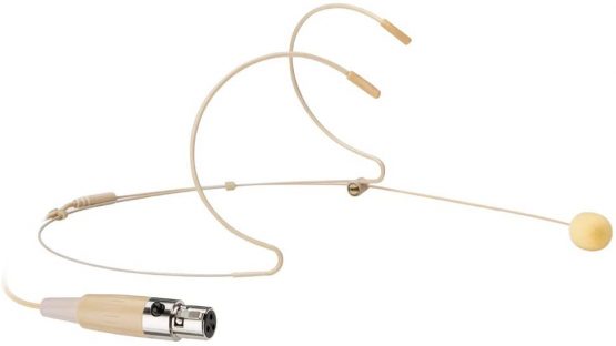 Sujeetec Microphone Headset Discreet Headworn Earset Over Ear Mic for AKG Wireless System Bodypack Transmitter, Ideal for Lectures, Live Performance, Theater, Podcasts – Beige