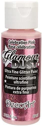 DecoArt Glamour Dust Glitter Paint, Celebration Pink, 59 ml (Pack of 1)