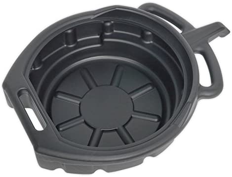 Sealey Drp02 Oil/Fluid Drain Pan 7.6Ltr, Black