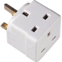 2 Way block plug 2 way plug in block mains adaptor double plug 3 pin 13a