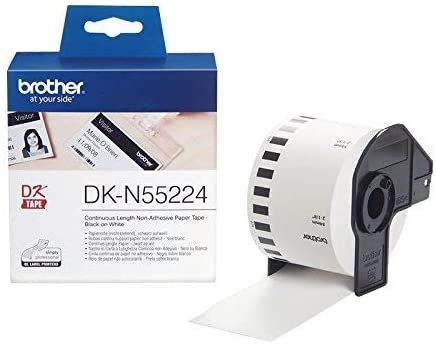Brother DK-N55224 Label Roll, Non-Adhesive Continuous Length Paper, Black on White, Single Label Roll, 54mm (W) x 30.48M (L) - Image 2