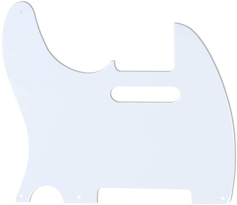 Musiclily 5 Hole Vintage Tele Guitar Pickguard for USA/Mexican Made Fender Standard Telecaster Style, 3Py White - Image 2