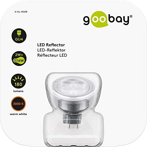 Goobay 45608 LED Reflector 2 W - base GU4 16 W equivalent warm white not dimmable, Silver, 1 Stück (1er Pack) - Image 2