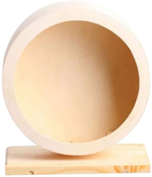 POPETPOP Wooden Non Slip Run Disc for Hamsters Hedgehogs Small Pets Exercise Wheel Size S