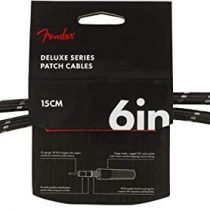 Fender 990820087 Deluxe Serie Patch Cable - 6 inch – ANG/ANG - Pack of 2 - Black Tweed