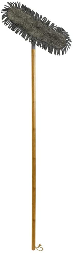 JVL Natural Bamboo and Chenille Flat Floor Mop - Image 2