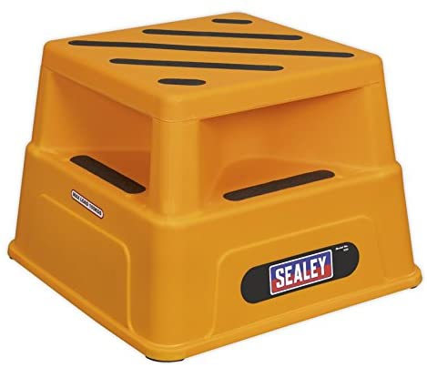 Sealey Heavy-Duty Platform Safety Step, 150kg Capacity, 370mm Height - KS5, Yellow