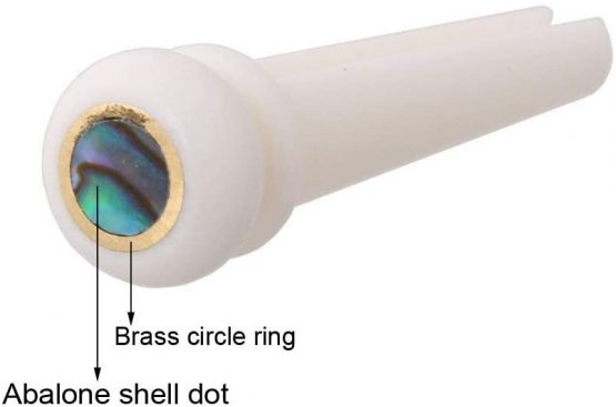 Acoustic Guitar String End Bone Nut Bridge Saddle Abalone Pins Replacements Set (Only 6pcs Pins) - Image 4