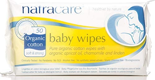Natracare Organic Cotton Baby Wipes - 50 Wipes, No Color