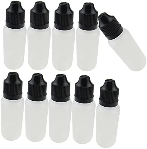 10x Black Plastic Empty Squeezable 20ml Dropper Bottles Eye Liquid Ejuice Empty Dropper(Bottle+Tip Cap+Cap)