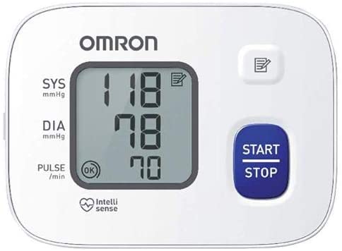 OMRON RS2 Wrist Blood Pressure Monitor, Clinically Validated Wrist Blood Pressure Machine with BP cuff (13.5-21.5 cm)