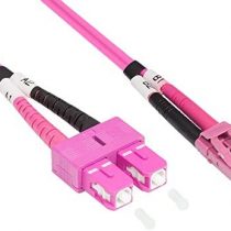 Good Connections LWL Duplex Patch Cable LC to SC Multimode 50/125 Inch Fibre Optic purple OM4 - Violett/Pink 10 m