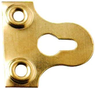 Merriway BH02758 (10 Pcs) Slotted Glass Mirror Picture Hanging Plate, 50 mm (2 Inch), Brass Plated - Pack of 10 Pieces
