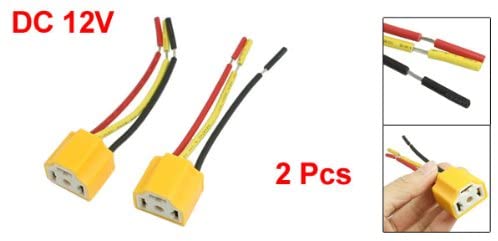 sourcing map Car Auto Headlight Connector Plug H4 Lamp Bulb Socket 2 Pcs, White - Image 2