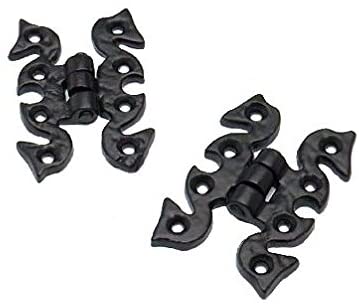 Merriway® BH01795 (2 Pcs) Butterfly Snake Cupboard Cabinet Door Hinge, 68mm (2.11/16 inch) Black Antique - Pack of 2 Pieces
