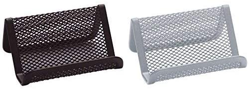 Business Card Rack Q-CONNECT Metal Black/Small Office Accessories/Type-Desktop/Kind-for Business Cards/Material-Metal/Dividers-1 / Colour-Black/Dimensions (mm)-95x75x45 - Image 2