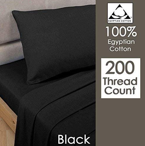 Rayyan Linen Black Pair of Pillowcases 100% Egyptian Cotton 200 Thread Counts, Pillow Cases 2 Pack, 50 x 75cm - Image 2