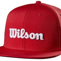 Wilson Unisex-Adult Flat Brim Golf Cap, Red, One size