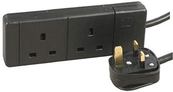 Pro Elec 2 m 2 Way Extension Lead - Black