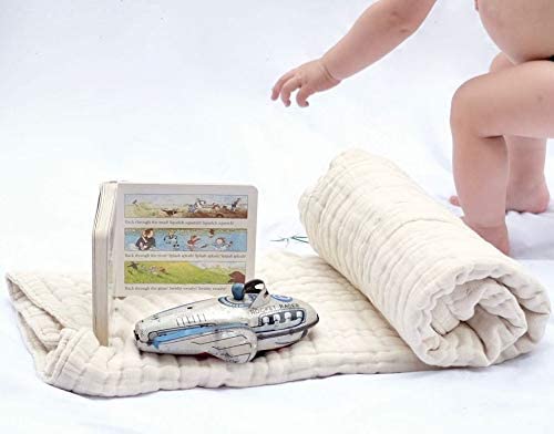 Chunky Organic Baby Blanket/Tummy Time Mat in Unbleached Cotton. Eco Gift, Natural, XL - Image 2