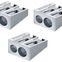 Staedtler Double Hole Quality Aluminium Pencil Sharpener X 3