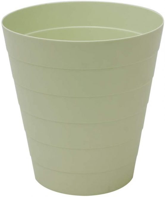 JVL Funktional Plastic 7 Litre Round Bin, Green, 25x25xH26cm