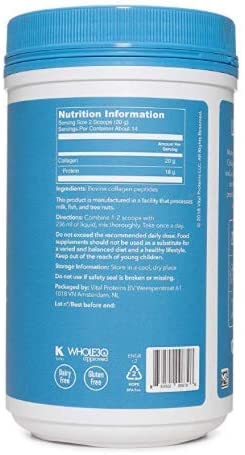 Collagen Supplements, Vital Proteins Hydrolyzed Collagen Peptides Powder (Type I, III) - Unflavored 284g Canister - Image 3