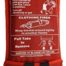 Fire Blanket, Large, Quick Unfolding with Loops, 1 x 1 m IDEAL FOR KITCHEN, OFFICE, HOME, GARAGE, CARAVAN ETC