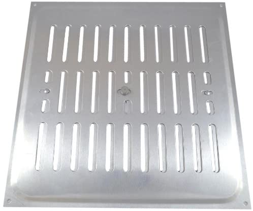 Merriway BH00357 9 x 9 inch Adjustable Sliding Hit and Miss Air Vent Grille (Overall Vent Size: 240 x 240mm), Aluminium