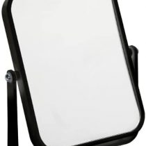 Fancy Metal Goods Free Standing Travel or Bathroom Mirror, Black