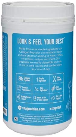 Collagen Supplements, Vital Proteins Hydrolyzed Collagen Peptides Powder (Type I, III) - Unflavored 284g Canister - Image 4