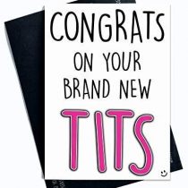 Funny Boobs Card, Boob Job, Breast Surgery, Fun Boob Job Card Congrats Cards New Tits Card Fake Boobs Card Best Friend Funny Card PC348
