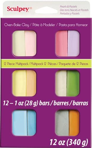 Sculpey III 1oz/ 28g Pastel Multi Pack Bar, multicolor