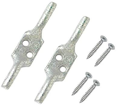 Merriway BH00406 (2 Pcs) Cleat Trailer Hooks, Galvanised 125 mm (5 inch) - Pack of 2 Pieces, Grey