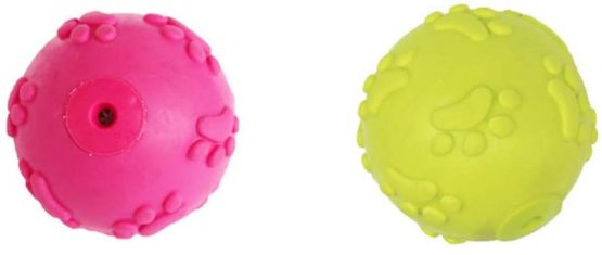 Balacoo Puppy Dog Chew Ball Toys Durable Rubber Teeth Cleaning Squeaky Balls Toy Set for Small Medium Dogs 6Pcs Random Color - Image 4