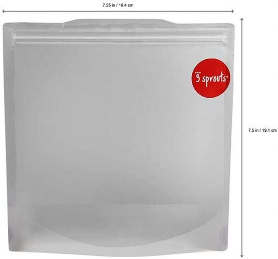 3 Sprouts Sandwich Bag (2 pack) – Reusable & Washable Lunch Storage Bag for Kids, Fox, 3S-ISWFOX - Image 2