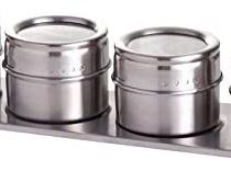 Westmark Spice Rack, 5 pieces, With 4 stainless steel jars, ø 6.5 cm, Volume approx. 40 ml each, Stainless steel, 65152260