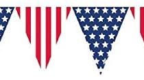 Amscan 120057 - 4th July USA Stars & Stripes Pennant Bunting - 3.65m