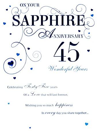 Sapphire Anniversary Card 45 years