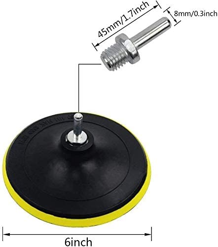7pcs 6 inch Polishing Pads,Sponge and Woolen Polishing Waxing Buffing Pads Kits with M14 Drill Adapter - Image 2
