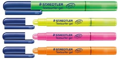 Staedtler marker pen "Textsurfer gel", set of 4, Yellow, green, pink, orange, 1 count (Pack of 4)