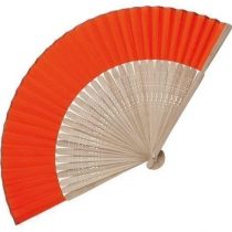 eBuyGB Handheld Wooden Bamboo Fan, Wedding Accessory and Favour, Red