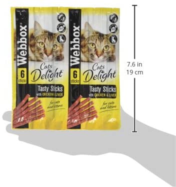 Webbox Delight Cat Sticks Chicken and Liver, 12x30g, 30 g (Pack of 12) - Image 3
