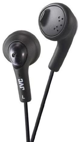 JVC Gumy In-Ear Wired Headphones Earphones Compatible with iPod, iPhone, Samsung - Black