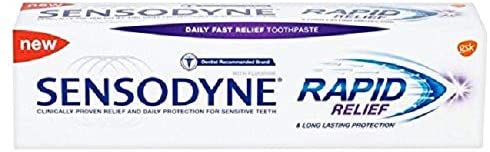 Sensodyne Rapid Relief Toothpaste, Daily Fast Relief Sensitive Toothpaste for Sensitive Teeth Original Mint Flavour, 75ml