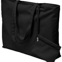 eBuyGB Ladies Beach Bag and Attached Purse Tote, Polyester, Black